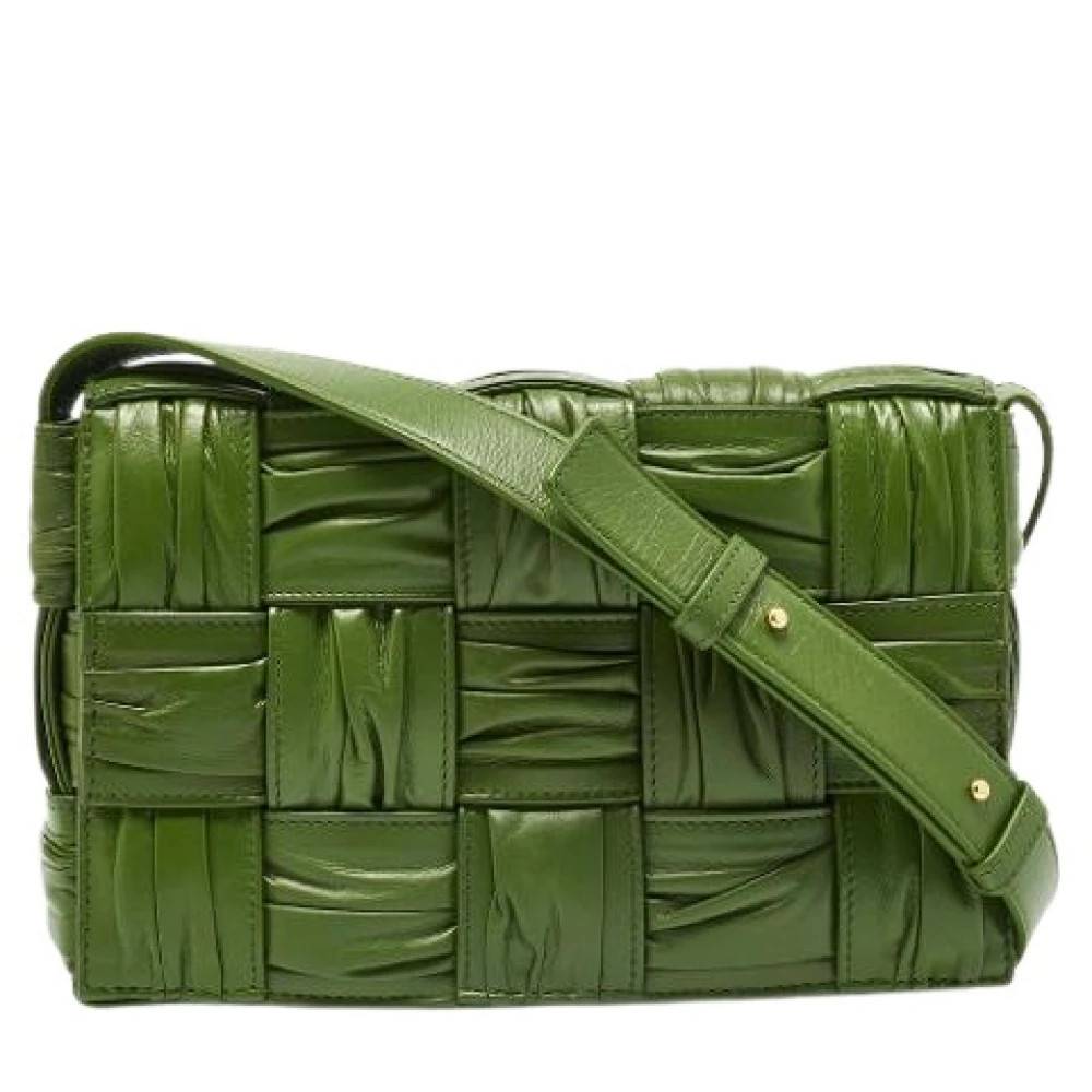 Bottega Veneta Vintage Pre-owned Læder Skuldertaske - Vintage - Dame - Grøn - ONE SIZE - Uld