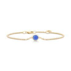 Julie Sandlau Primini armbånd i forgyldt med royal blue krystal