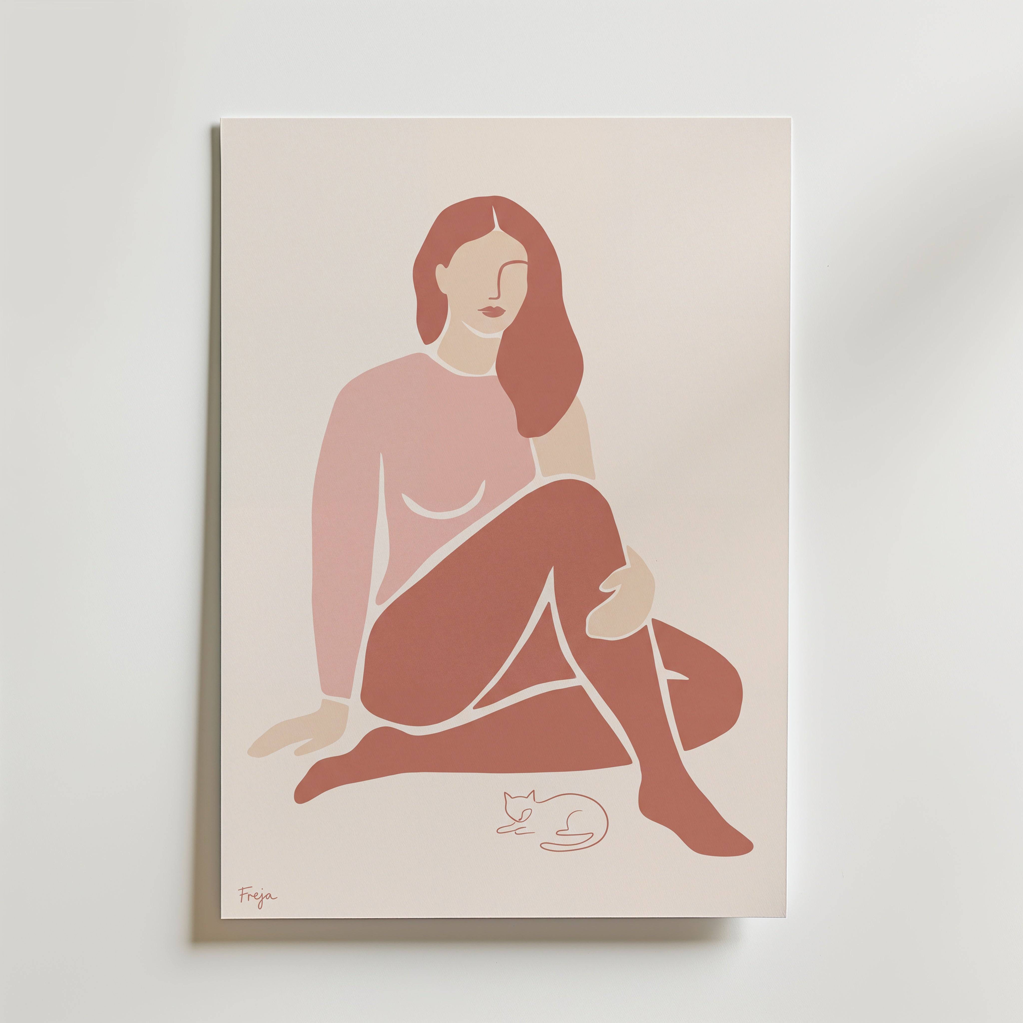 Freja Lund Kvinde - Fine Art Poster 100x140 cm Utan passepartout