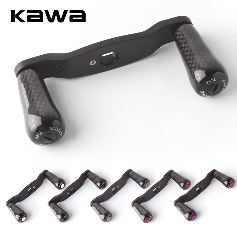Kawa Fishing Reel Handle Carbon Fiber Knob Add Thickness Length 110mm 48.5g/pc Suit D/Ab/Shi Casting Reels DIY Tackles Accessory