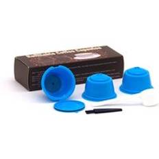 1/3/5/8 st plastkaffefilter påfyllningsbara kaffekapslar för dolce gusto kaffekapslar kök kaffetillbehör återanvändbara filter - Blå 3 st