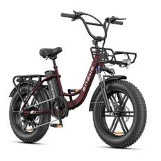 ENGWE E Bike Elcykel för Vuxna, 20” × 4,0” Elcykel med Tjocka Däck för Kvinnor, 7 Växlar, 250 W Avtagbart Batteri 48 V 13 Ah Räckvidd upp till 120 km L20/L20 BOOST (Röd)