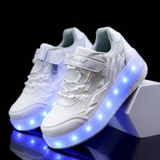 Børn To Hjul Lysende Glødende Sneakers Rød Pink Blå LED Lys Rulleskøjtesko Børn LED Sko Drenge Piger USB Opladning