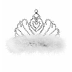 Tiara med vitt fluff