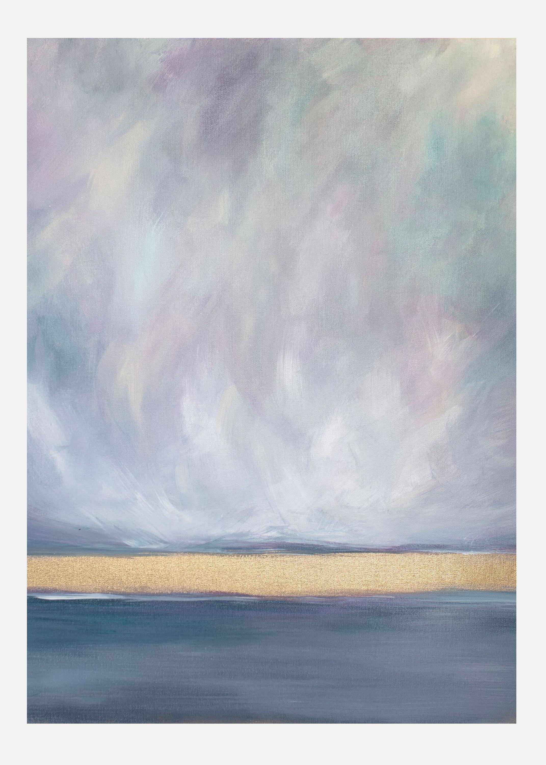 Peaceful Golden Horizon Canvastavla (100x140 cm)