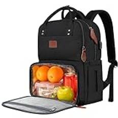 MATEIN Picknickryggsäck för bärbar dator, 15,6 tum, ryggsäck med laptopfack, ryggsäck för män och kvinnor, med USB-port, isolerad lunchväska för camping, camping