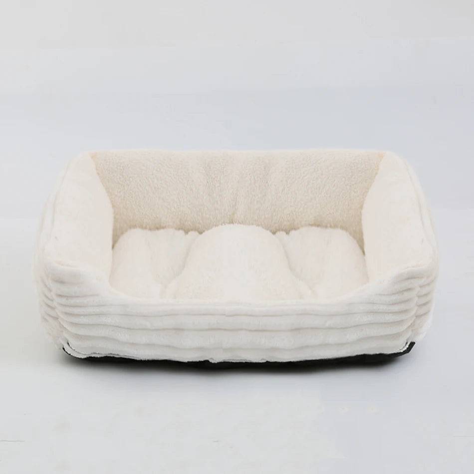Square Plush Calming Dog & Cat Bed – Waterproof Oxford Sofa Cushion for Small & Medium Pets - cat dog bed 09 / S (48X40X12CM) (S (48X40X12CM))