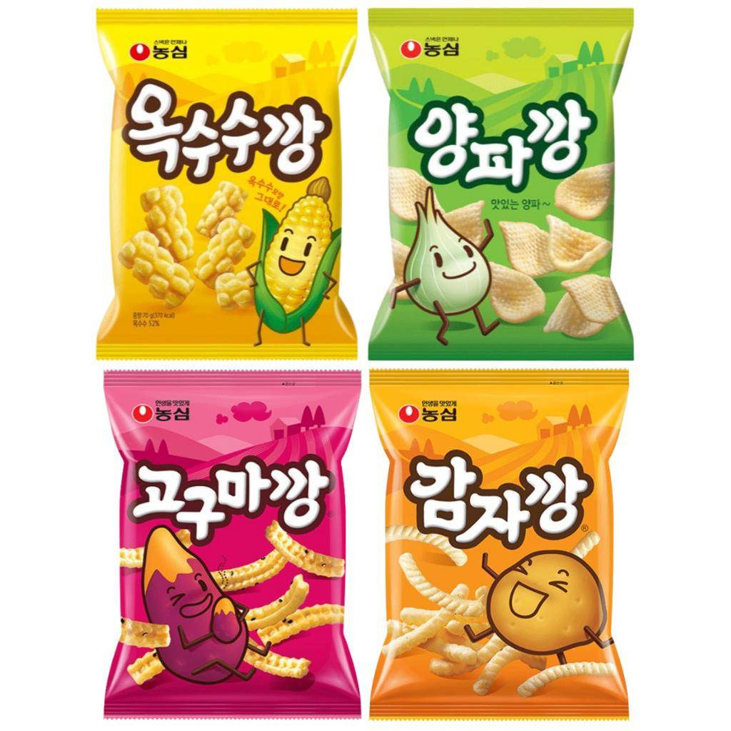 [Nongshim] Kexsnacks med grönsaker 4 sorter