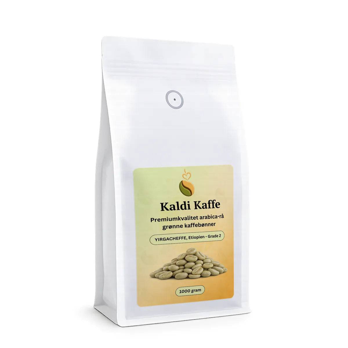 YIRGACHEFFE Ethiopisk Rå grønne kaffebønner – 100% Arabica - Grade 2 - 1000g