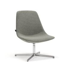 Fåtölj LANGLEY, borstad aluminium/gröngrå