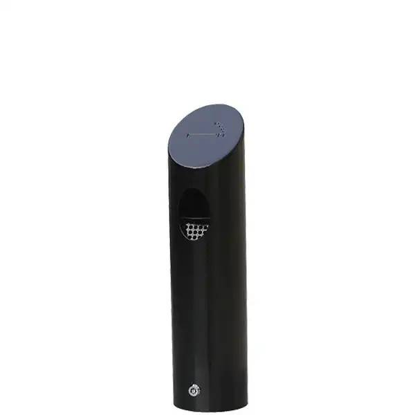 Udendørs cylinder askebæger væg 0,7 l sort.