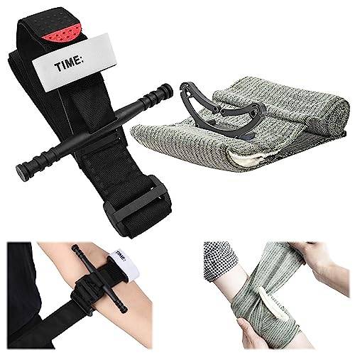 15 cm tourniquet bandage-set, 3,8 x 95 cm tourniquet taktisk, nödsituation, Israeli-taktisk turniquet, första hjälpen bandage för vandring bergsklättring sport camping klättring (15 cm)