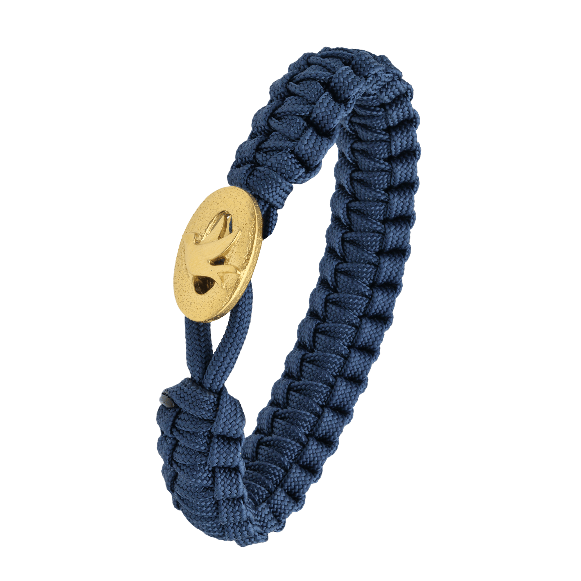 FSTS Bracelet Blue with Gold Plated Sterling Silver Peace Dove Lock - Blå, Guldfärg (220 mm)