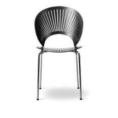 Fredericia Furniture - Trinidad Chair, Svartlackerad ask, Krom - Spisebordsstole - Nanna Ditzel - Sølv,Sort - Metal/Træ