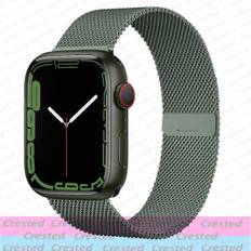 Milanese Loop Strap Til Apple Watch Ultra Band 44mm 40mm 45mm 41mm 49mm 42mm 38mm 44 Mm Correa Armbånd Iwatch Series 3 6 Se 7 8 Green 42mm 44mm 45mm 49mm
