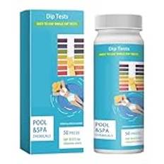 COMFOLIVING Testremsor för badtunna, testremsor för poolvatten - Pool Spa Test Strips,Tre-i-1 multifunktionella 50 st exakta testremsor för simbassänger, spa och badtunnor