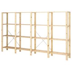 HEJNE 4 sektioner/hyllor, barrträ, 307x31x171 cm