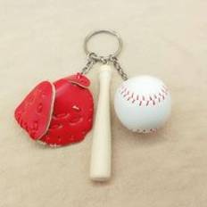 Nyckel sportkedja bil cykel nyckelring nyhet baseball mini handgjord souvenir söt basboll nyckel-kedja