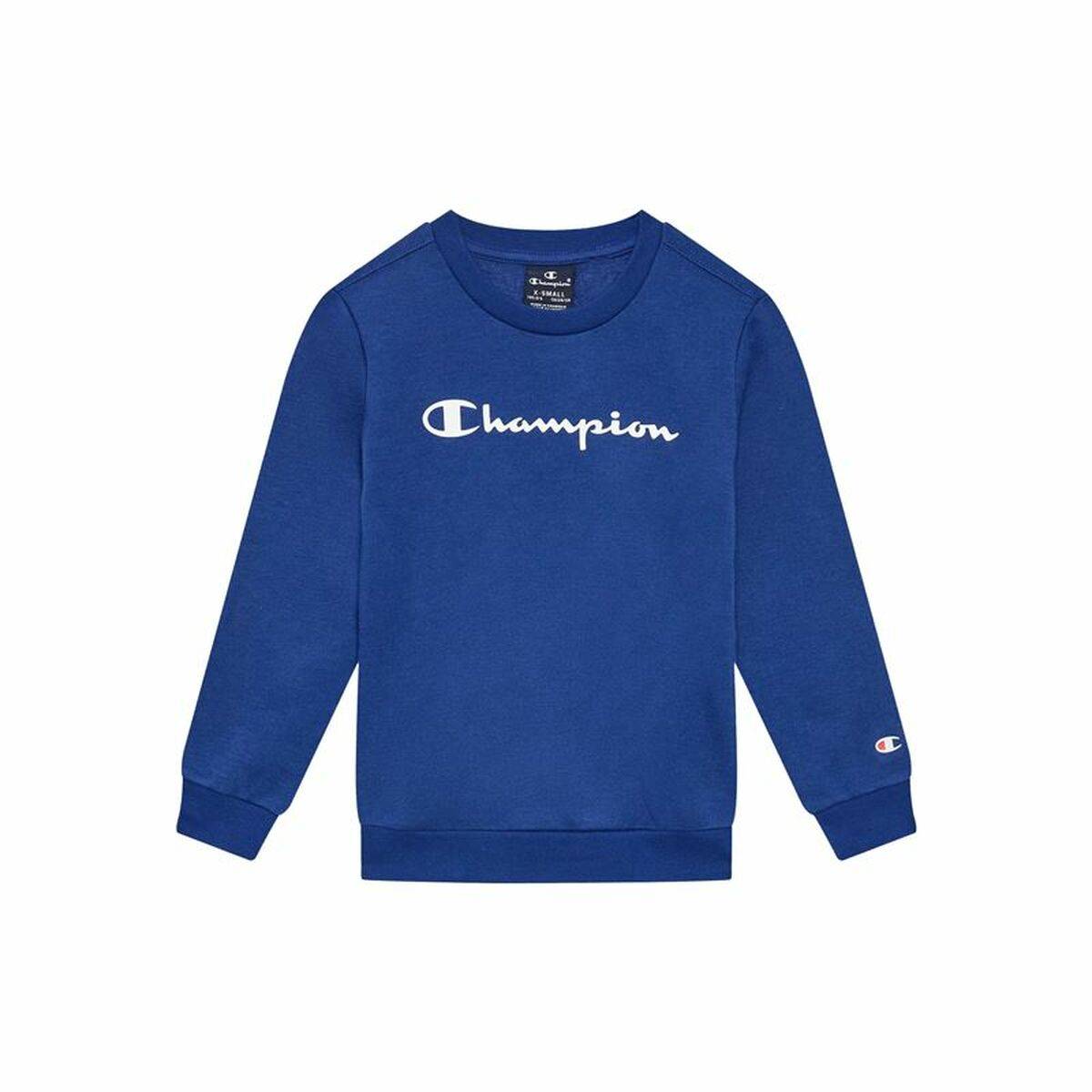 Hættetrøje til Børn Champion Crewneck Blå Hvid 13-14 Ã¥r