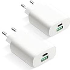 envircell USB C Laddare 30W USB-C-strömadapter 2-portars GaN PD Charger Kompatibel med iPhone 14/13/12 Pro Max,iPad, Samsung Galaxy S22/S23, Google Pixel 7 6 Pro 7a 6a