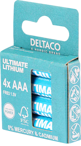 Ultimate Lithium Batterier - 1.5V - LR03/AAA - 4 pack