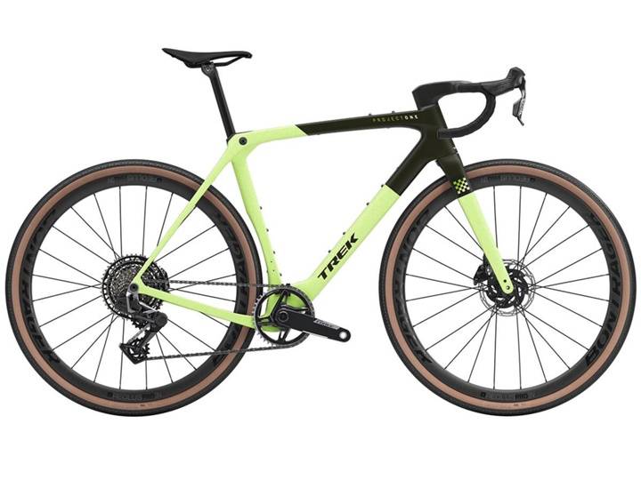 Trek Checkmate SLR 7 SRAM Force AXS Gravelcykel Olive Drab/Glowstick - Ramstorlek M -