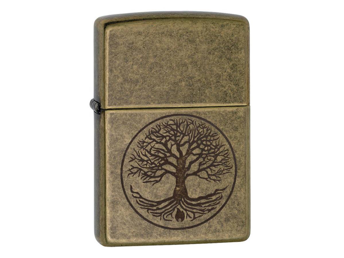 Zippo Antique Brass Tree of Life
