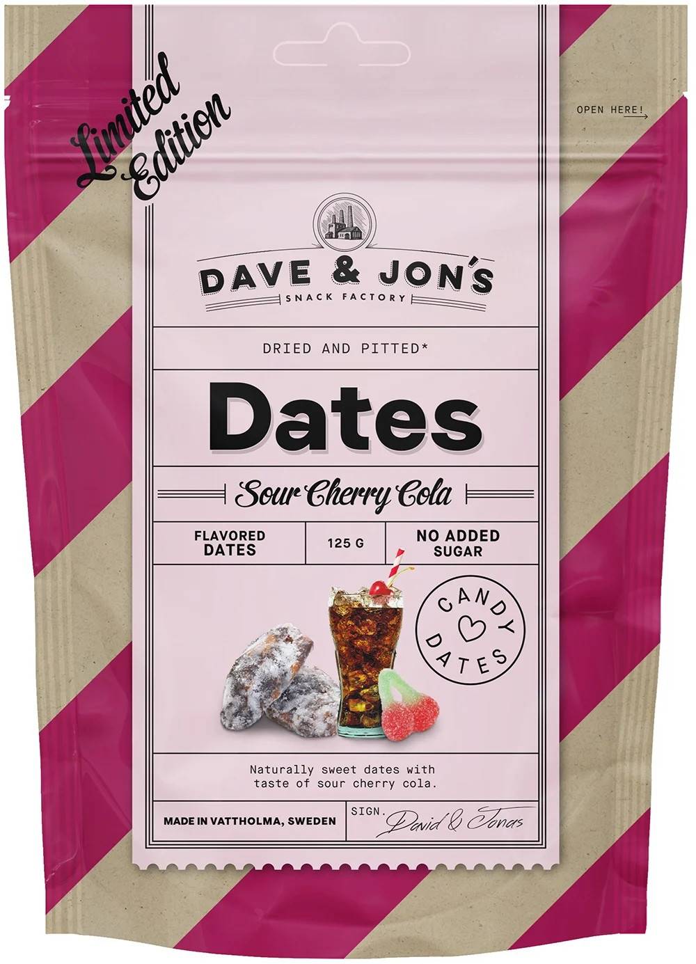 Dave & Jon's Dadlar Sour Cherry Cola 125 g