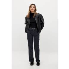 NA-KD Mid Waist Slim Straight Denim - Slim Fit Jeans - Grå - EU 40 - NA-KD / NAKD