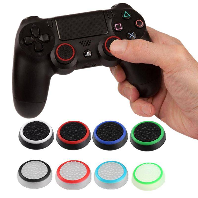 4 st Mjukt Gummi Silikon Anti-halk Tumgrepp Sticka Kåpa Fodral Hud för Sony Play Station 4 PS5 PS4 Slim Pro Xbox One 360 svart vit färg