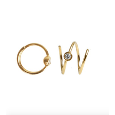 Stine A - Big Dot Curl Earring Gold 1 stk. - venstre øre