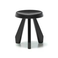 Cassina - Tabouret Méribel / Black Stained Oak - Sittpallar - Charlotte Perriand - Svart - Trä