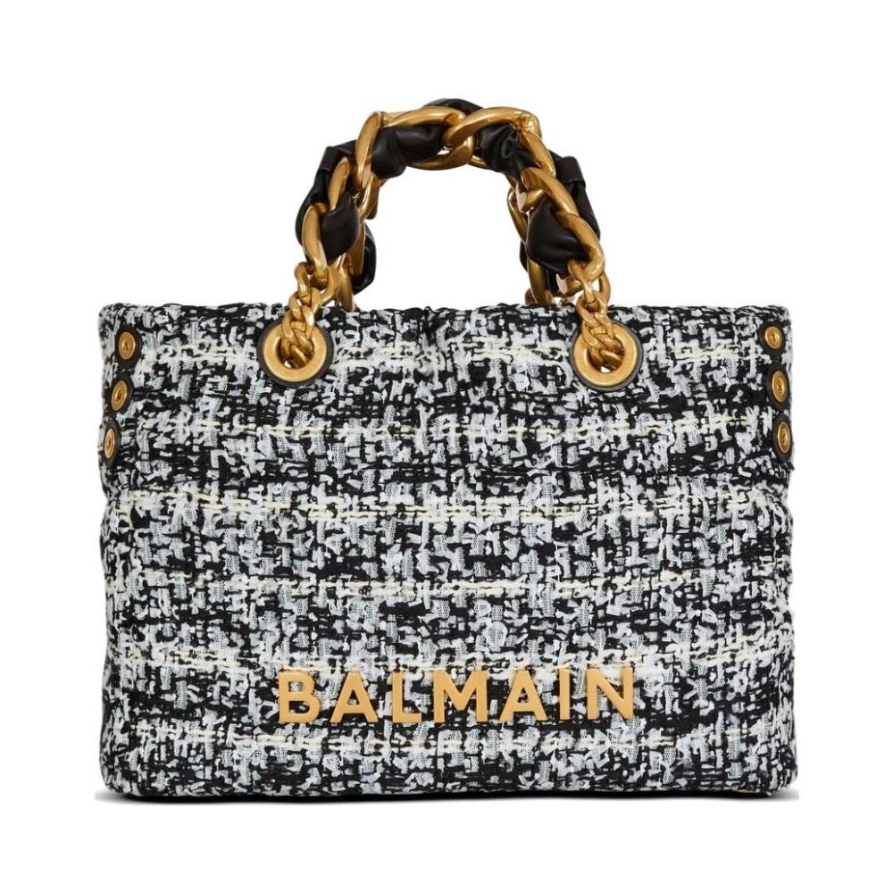 Balmain - Balmain Borsa tote Soft 1945 piccola i tweed Väskor - Dam - ONE Size - Tweed