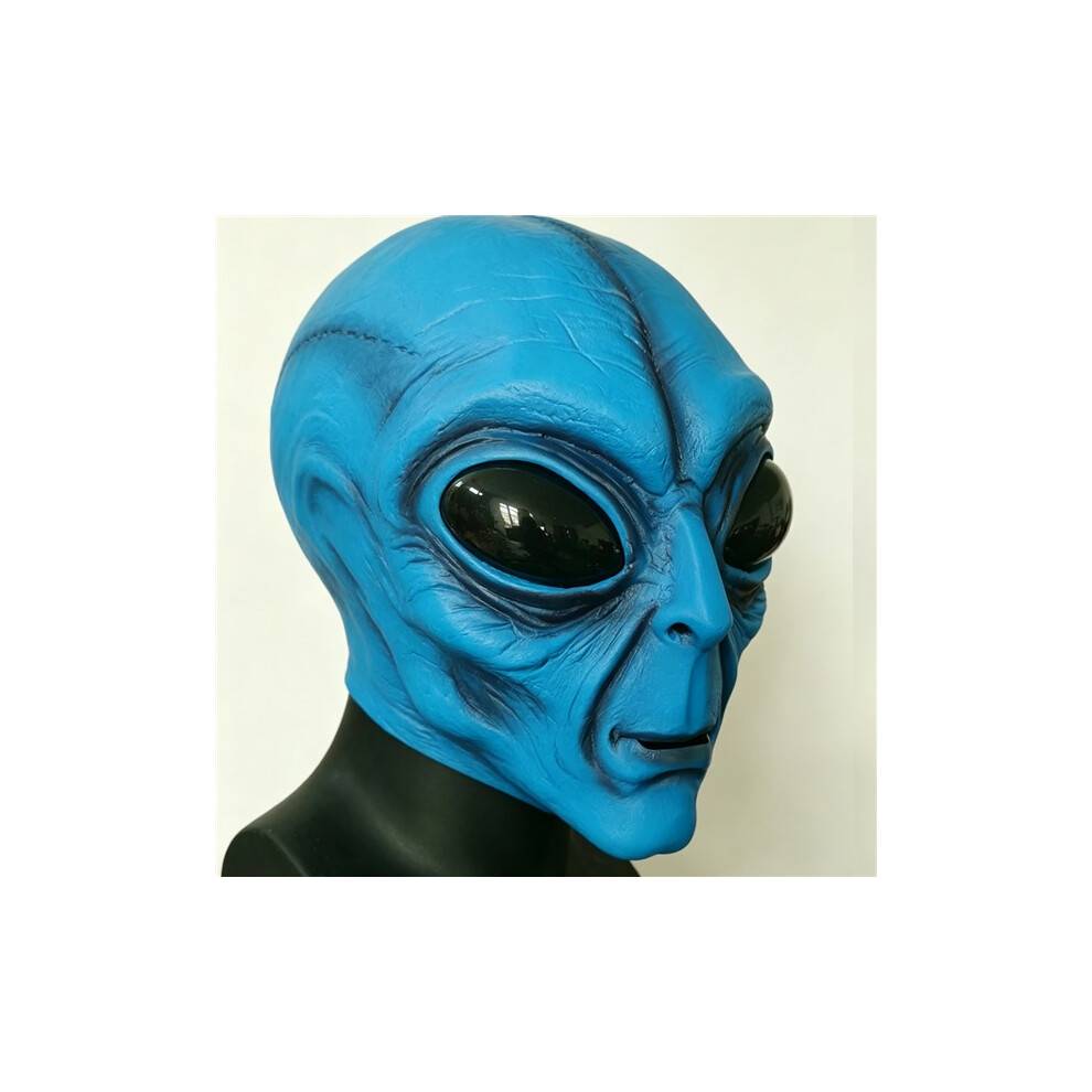 (Alien bleu) Blå alien-maske i latex