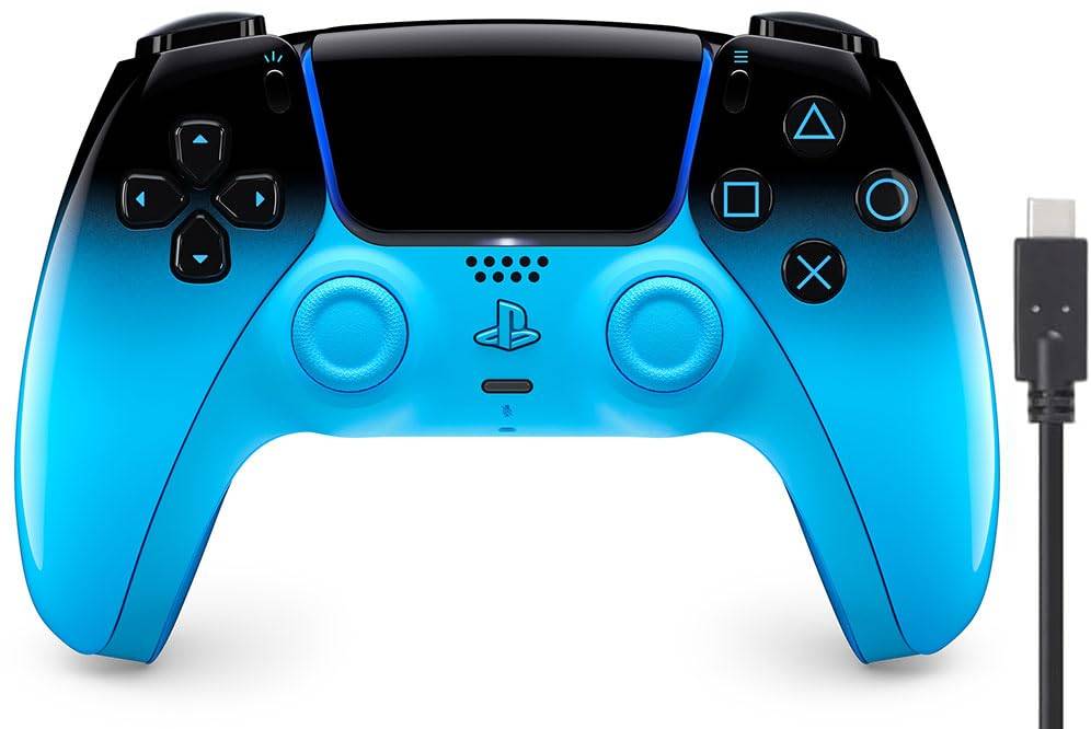 [Genuine Product] DualSense Wireless Controller Rhythm Blue (CFI-ZCT2J15) [Amazon.co.jp Exclusive] PS5 Controller Charging Cable 3m