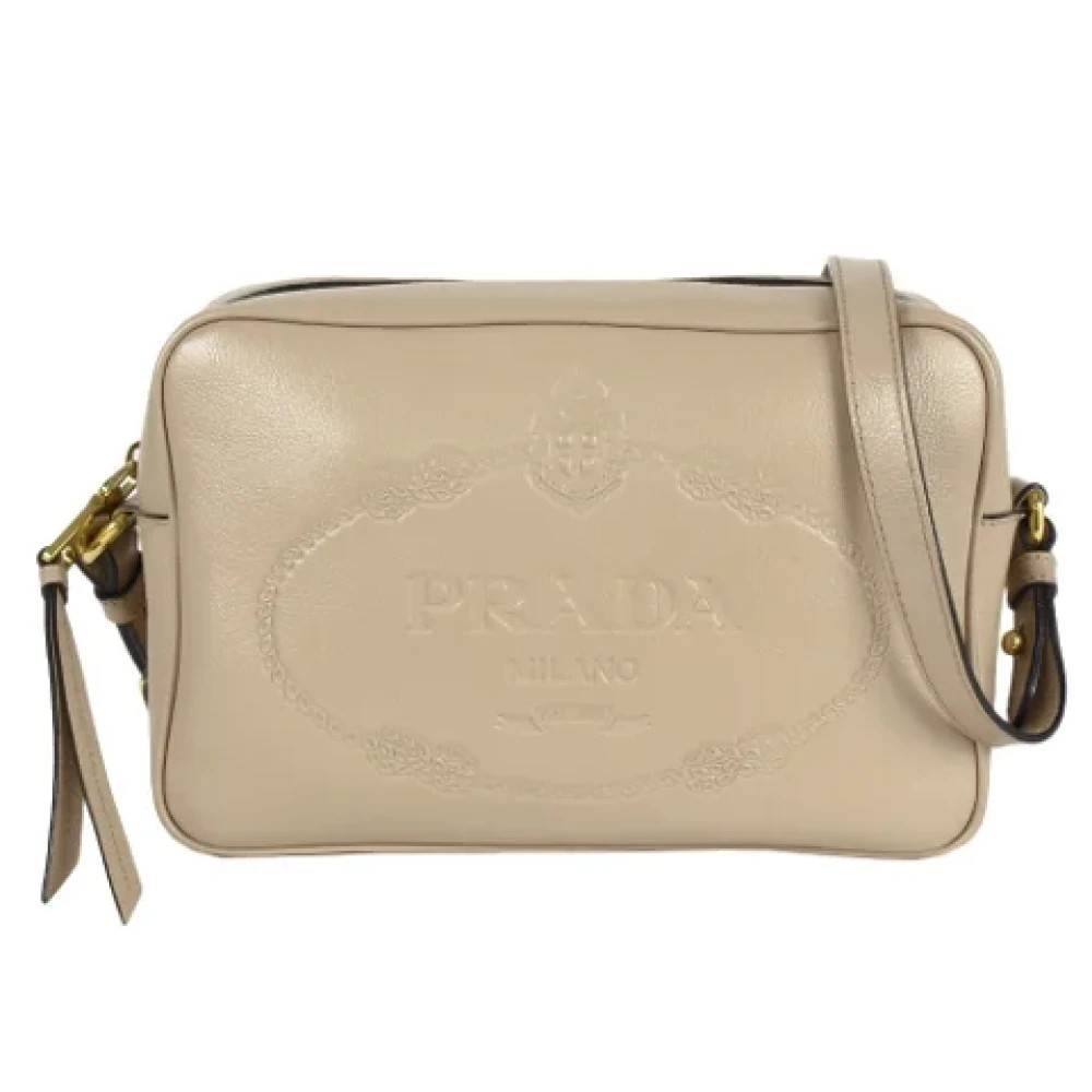 Prada Vintage Pre-owned 1Bh089 Skuldertaske - Vintage - Dame - Beige - ONE SIZE - Uld
