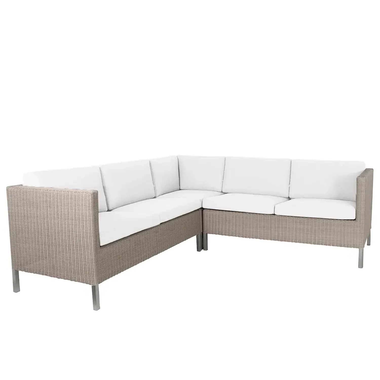 Connect Dining hörnsoffa taupe/vit - Vit/Taupe