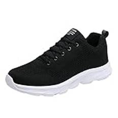 Däckskor för män, nätskor män UK herrskor löpning promenadskor tennis jogging gym fitness sneakers andningsbara låg-topp nät sneakers för män sommar semesterskor herrskor vandringsskor, Vitt, 40 EU