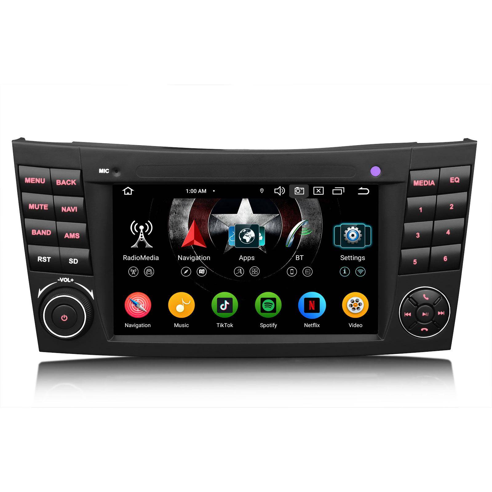 EU-lager Bilradio Erisin ES5581E Android 16 GPS 4G WiFi Bilmultimedia DVD-spelare för Mercedes Benz E-klass W211 Bil GPS Stereo