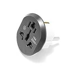 Travel Adapter EU Plug Adapter Universal 1 6A 250V AU US UK CN till EU Vägguttaget till oss EU Konverteringsuttag AC Rese adapter Universell (Color : Grå)