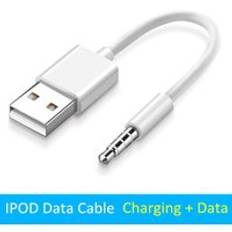 3.5 to usb 2.0 omvandlare kabel 0.1m jack 3.5mm laddare datakabel för apple ipod shuffle 4th 5th 6th 7th jack till usb sladd