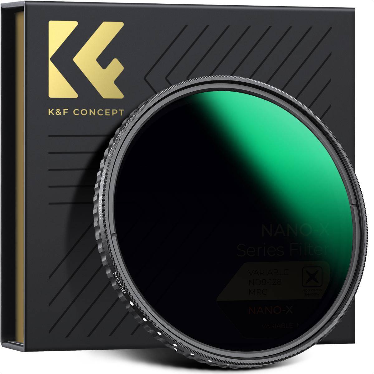 KENTFAITH K&F Concept 40.5mm Variable ND Filter ND8-128 (3-7 Stop) HD Hydrophobic VND Filter for Camera Lens No X Cross Nano-Xcel