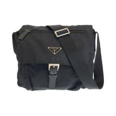 Prada Vintage, Pre-owned, Herre, Sort, ONE SIZE, Uld, Pre-owned Canvas skuldertasker