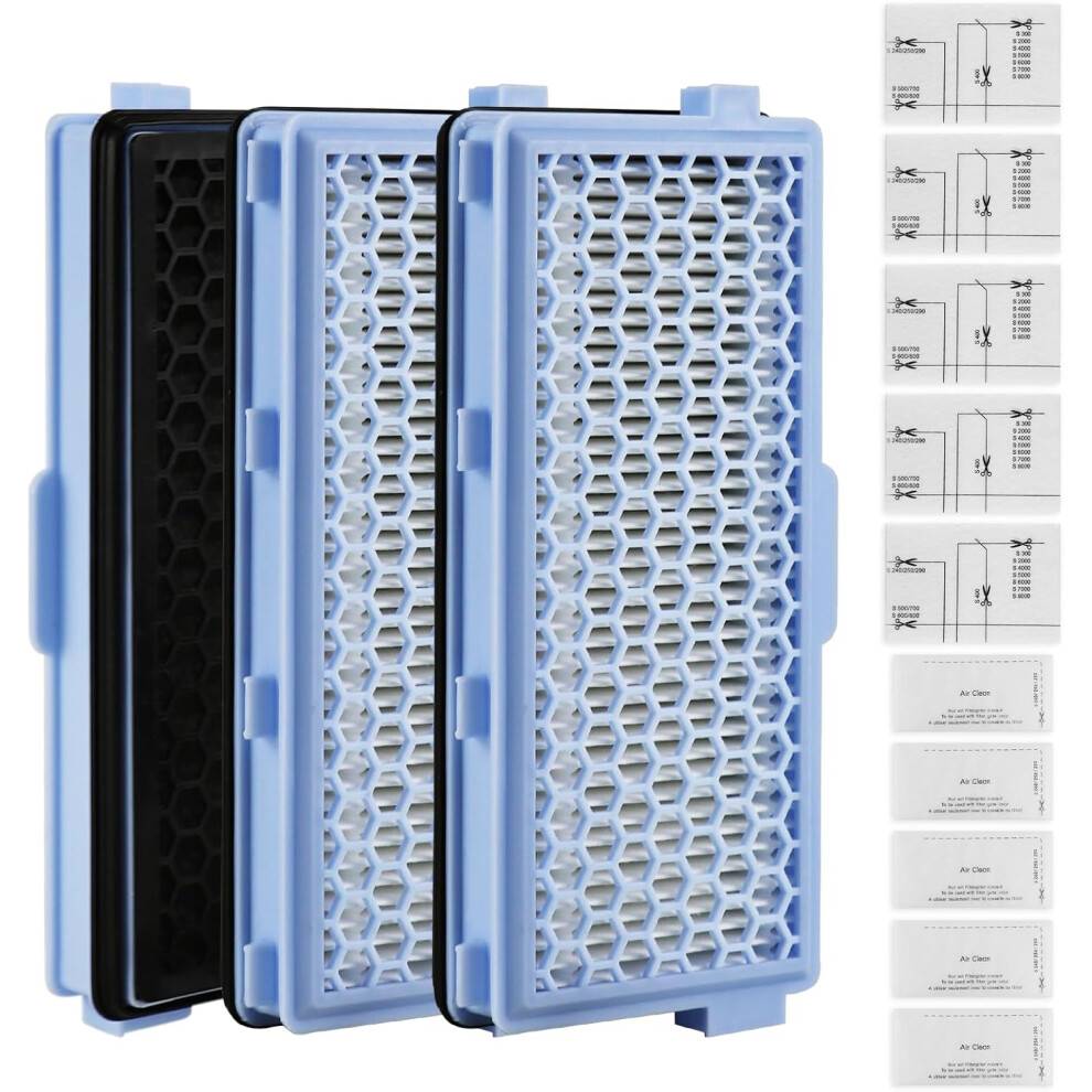 HEPA-filtresæt til Miele Compact C1 & C2, Complete C2 & C3, S8340 støvsugere, HEPA-filtre til Miele støvsugere, med 5 motorfiltre, 5 Air Cle
