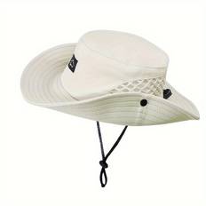 TEMU Outdoor Sun Protection Hat For Men - Breathable Woven Textile Summer Cap With 80% Material Content For Fishing, Hiking & Mountaineering - Hand Washable
