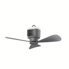 TEMU Silent Tent Large Ceiling Fan - Usb Rechargeable Portable Hanging Fan With Remote Control, Detachable Blades & 3-speed For Tent, Rv, Gazebo, Beach, Dorm, Bedroom