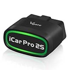 Vgate iCar Pro 2S Bluetooth OBD2 kodläsare BLE 5.2 OBD2-skanner OBDII feldiagnostiskt skanningsverktyg för iPhone, iOS, Android och Windows - [Uppgraderad version av iCar Pro]