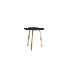 HAY CPH Deux 220 Table Ø: 75 cm - Untreated Solid Beech/Ink Black Laminate