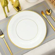 10 st/20 st/50 st 8&10 tum stora vita papperstallrikar med guldfolie engångstallrikar vitt och guld metalliska middagstallrikar för bröllop Bröllopsdu - Multifärgad (27 cm/10,6 tum,21m/8,2tum)