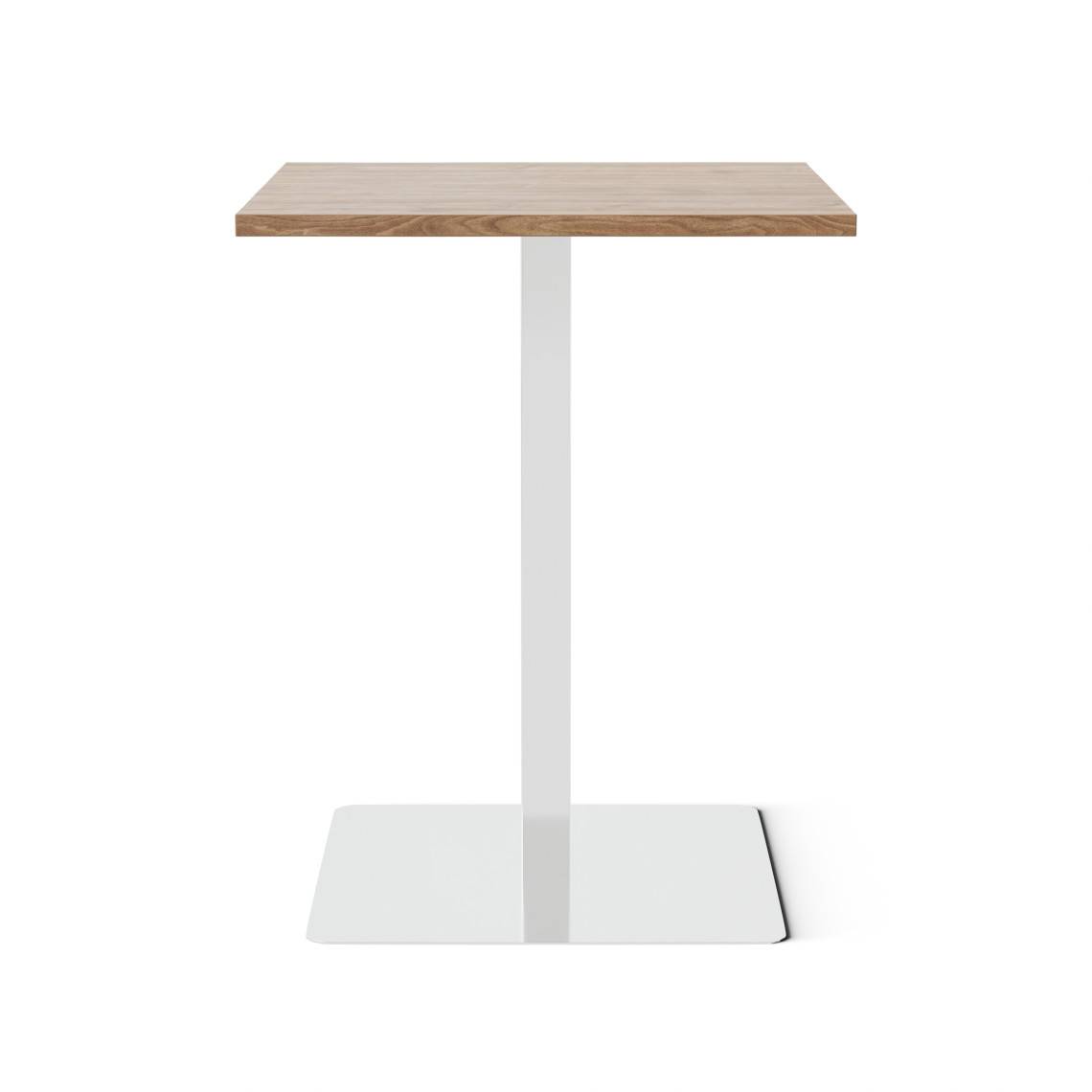 Cafébord Kvadrat, Størrelse 60 x 60 cm, Bordplade Valnød, Stativ Poleret stål